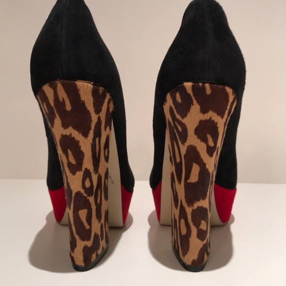 Platform chunky heels. Suede with hair heel (#202) - Picture 3 of 10